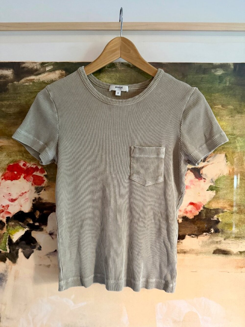 AGOLDE Arlo ribbed pocket tee